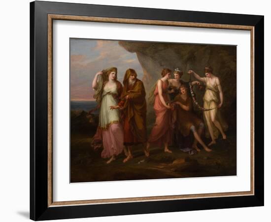 Telemachus and the Nymphs of Calypso, 1782-Angelica Kauffmann-Framed Giclee Print