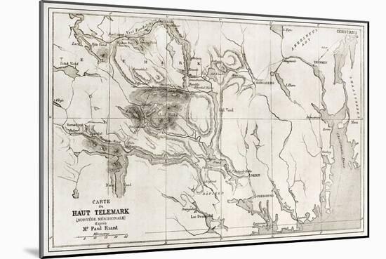 Telemark Old Map, Norway-marzolino-Mounted Art Print