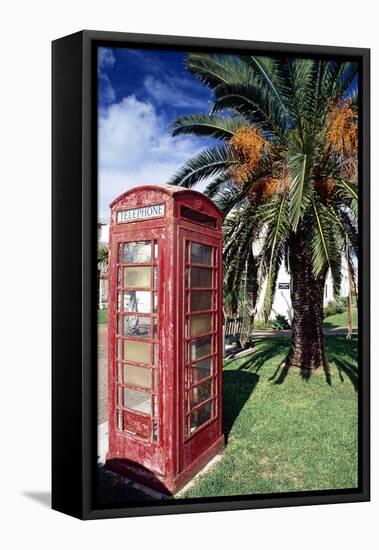 Telephone Booth, Bermuda-George Oze-Framed Premier Image Canvas