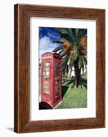 Telephone Booth, Bermuda-George Oze-Framed Photographic Print