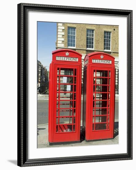 Telephone Boxes, London, England, United Kingdom-Ethel Davies-Framed Photographic Print