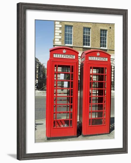 Telephone Boxes, London, England, United Kingdom-Ethel Davies-Framed Photographic Print