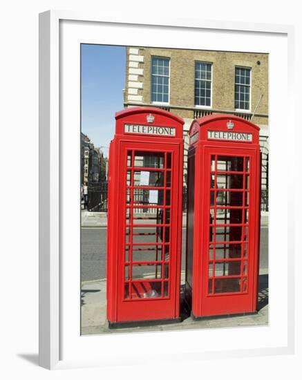 Telephone Boxes, London, England, United Kingdom-Ethel Davies-Framed Photographic Print