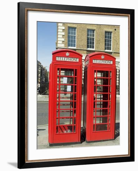 Telephone Boxes, London, England, United Kingdom-Ethel Davies-Framed Photographic Print