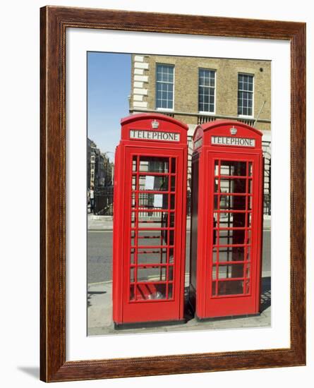 Telephone Boxes, London, England, United Kingdom-Ethel Davies-Framed Photographic Print