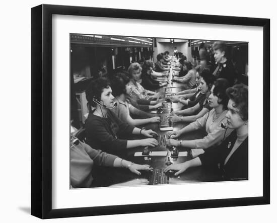 Telephone Girls on Stock Quotation Service-Eliot Elisofon-Framed Photographic Print