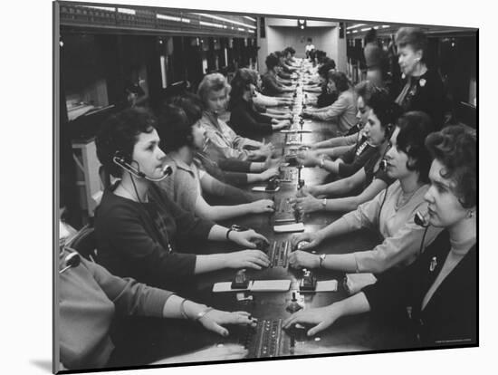 Telephone Girls on Stock Quotation Service-Eliot Elisofon-Mounted Photographic Print