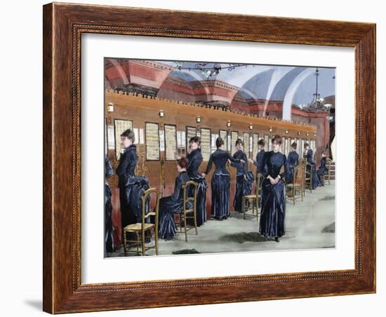 Telephone Service in Madrid (1886)-Prisma Archivo-Framed Photographic Print