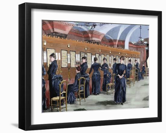 Telephone Service in Madrid (1886)-Prisma Archivo-Framed Photographic Print