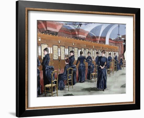 Telephone Service in Madrid (1886)-Prisma Archivo-Framed Photographic Print