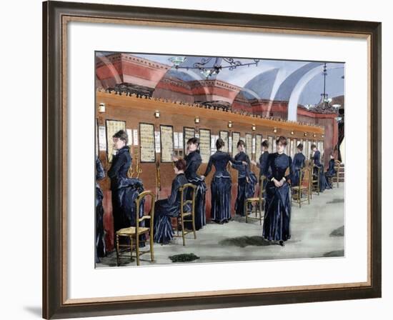 Telephone Service in Madrid. Central Office.-Tarker-Framed Giclee Print