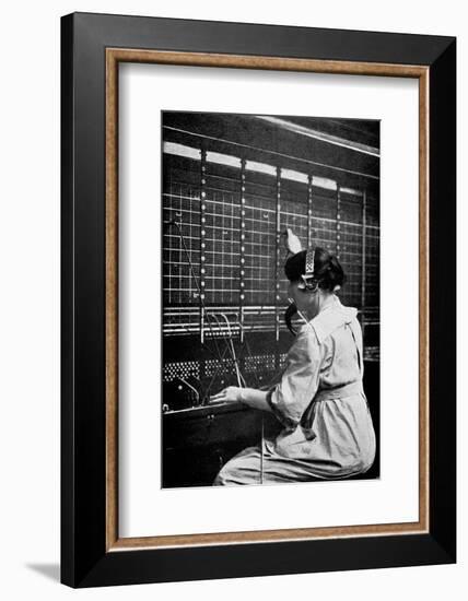 Telephone Switchboard Operator, 1914-Science Photo Library-Framed Photographic Print