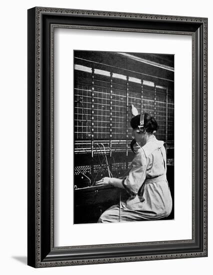 Telephone Switchboard Operator, 1914-Science Photo Library-Framed Photographic Print