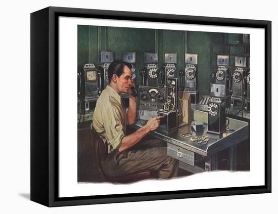 Telephone Technician-null-Framed Premier Image Canvas