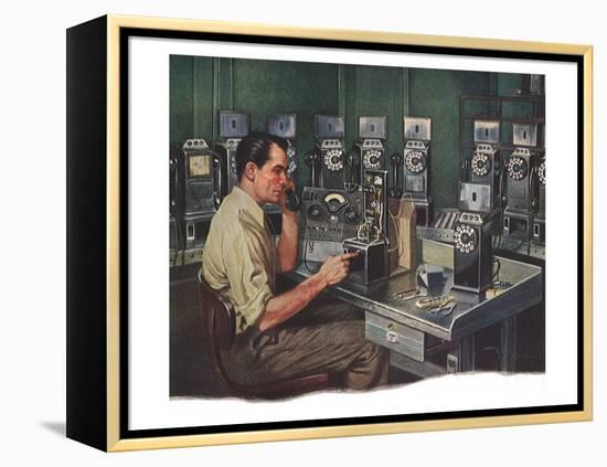Telephone Technician-null-Framed Premier Image Canvas