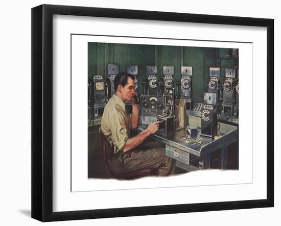 Telephone Technician-null-Framed Giclee Print