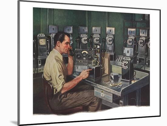 Telephone Technician-null-Mounted Giclee Print