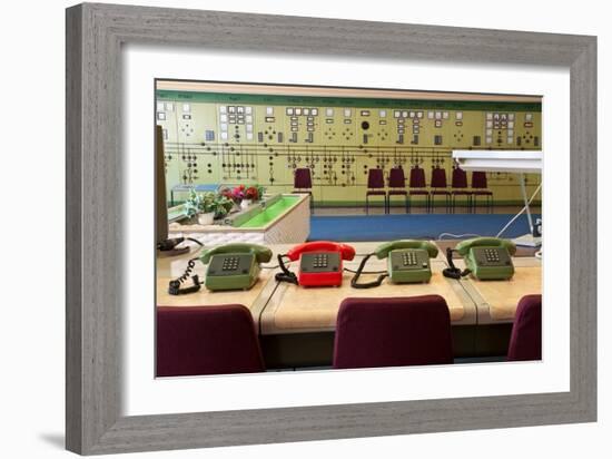 Telephones in an Old Power Station-Nathan Wright-Framed Photographic Print