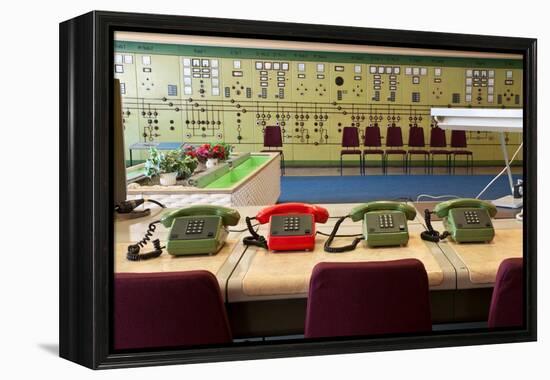 Telephones in an Old Power Station-Nathan Wright-Framed Premier Image Canvas