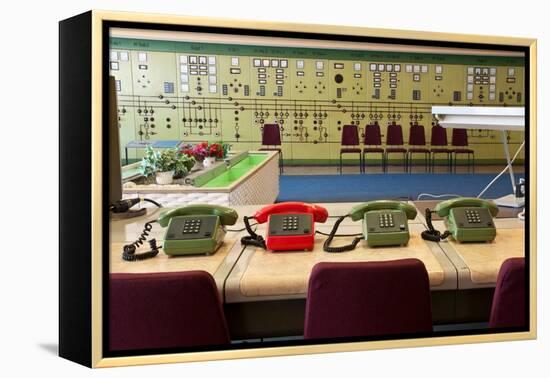 Telephones in an Old Power Station-Nathan Wright-Framed Premier Image Canvas