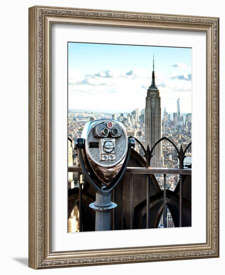 Telescope on the Obervatoire Deck, Top on the Rock at Rockefeller Center, Manhattan, New York-Philippe Hugonnard-Framed Photographic Print