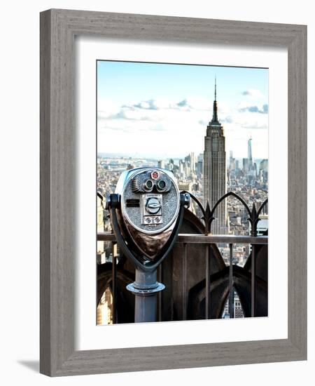 Telescope on the Obervatoire Deck, Top on the Rock at Rockefeller Center, Manhattan, New York-Philippe Hugonnard-Framed Photographic Print