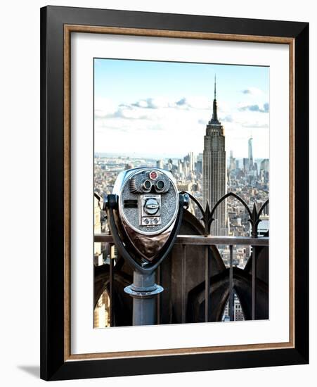 Telescope on the Obervatoire Deck, Top on the Rock at Rockefeller Center, Manhattan, New York-Philippe Hugonnard-Framed Photographic Print