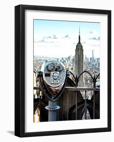 Telescope on the Obervatoire Deck, Top on the Rock at Rockefeller Center, Manhattan, New York-Philippe Hugonnard-Framed Photographic Print