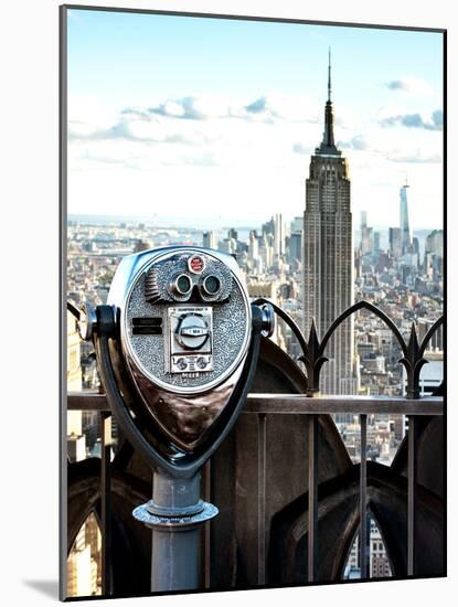 Telescope on the Obervatoire Deck, Top on the Rock at Rockefeller Center, Manhattan, New York-Philippe Hugonnard-Mounted Photographic Print