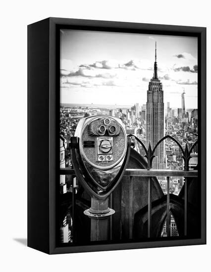 Telescope on the Obervatoire Deck, Top on the Rock at Rockefeller Center, Manhattan, New York-Philippe Hugonnard-Framed Premier Image Canvas