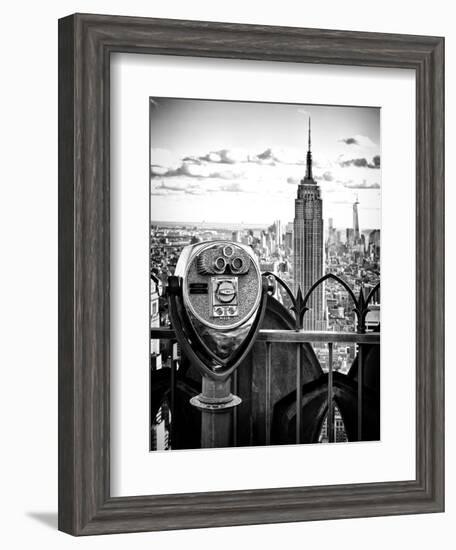 Telescope on the Obervatoire Deck, Top on the Rock at Rockefeller Center, Manhattan, New York-Philippe Hugonnard-Framed Photographic Print