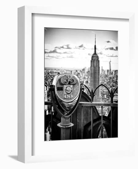 Telescope on the Obervatoire Deck, Top on the Rock at Rockefeller Center, Manhattan, New York-Philippe Hugonnard-Framed Photographic Print