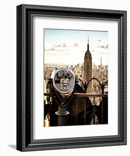 Telescope on the Obervatoire Deck, Top on the Rock at Rockefeller Center, Manhattan, New York-Philippe Hugonnard-Framed Photographic Print