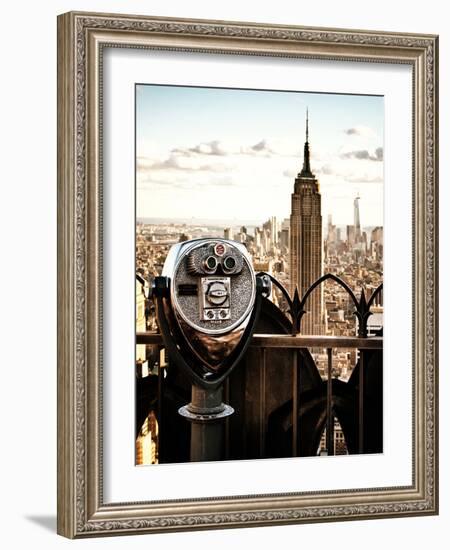 Telescope on the Obervatoire Deck, Top on the Rock at Rockefeller Center, Manhattan, New York-Philippe Hugonnard-Framed Photographic Print