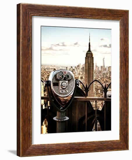 Telescope on the Obervatoire Deck, Top on the Rock at Rockefeller Center, Manhattan, New York-Philippe Hugonnard-Framed Photographic Print