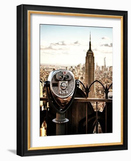 Telescope on the Obervatoire Deck, Top on the Rock at Rockefeller Center, Manhattan, New York-Philippe Hugonnard-Framed Photographic Print