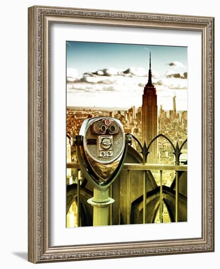 Telescope on the Obervatoire Deck, Top on the Rock at Rockefeller Center, Manhattan, New York-Philippe Hugonnard-Framed Photographic Print