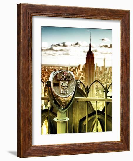 Telescope on the Obervatoire Deck, Top on the Rock at Rockefeller Center, Manhattan, New York-Philippe Hugonnard-Framed Photographic Print