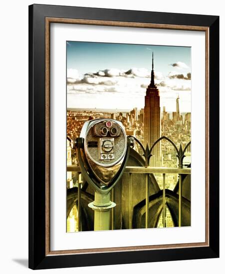 Telescope on the Obervatoire Deck, Top on the Rock at Rockefeller Center, Manhattan, New York-Philippe Hugonnard-Framed Photographic Print