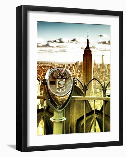 Telescope on the Obervatoire Deck, Top on the Rock at Rockefeller Center, Manhattan, New York-Philippe Hugonnard-Framed Photographic Print