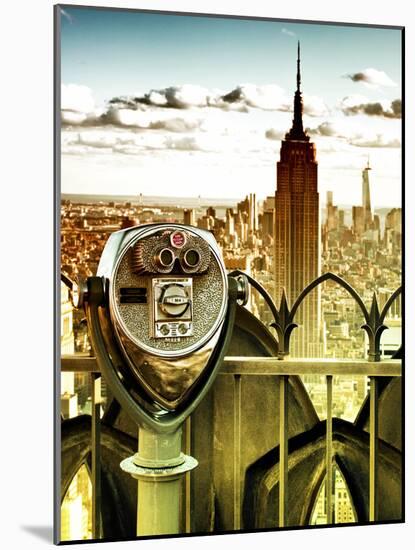 Telescope on the Obervatoire Deck, Top on the Rock at Rockefeller Center, Manhattan, New York-Philippe Hugonnard-Mounted Photographic Print