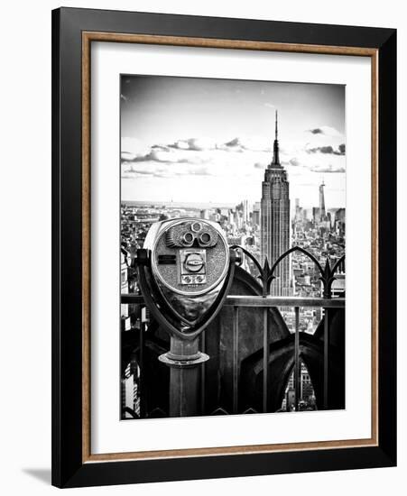 Telescope on the Obervatoire Deck, Top on the Rock at Rockefeller Center, Manhattan, New York-Philippe Hugonnard-Framed Art Print