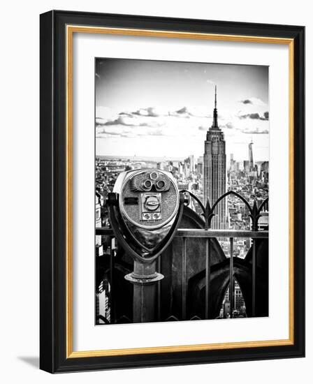 Telescope on the Obervatoire Deck, Top on the Rock at Rockefeller Center, Manhattan, New York-Philippe Hugonnard-Framed Art Print