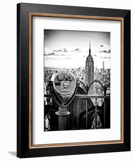 Telescope on the Obervatoire Deck, Top on the Rock at Rockefeller Center, Manhattan, New York-Philippe Hugonnard-Framed Premium Giclee Print