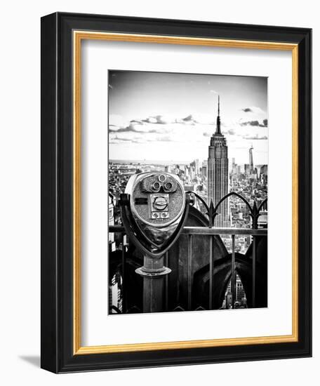 Telescope on the Obervatoire Deck, Top on the Rock at Rockefeller Center, Manhattan, New York-Philippe Hugonnard-Framed Premium Giclee Print