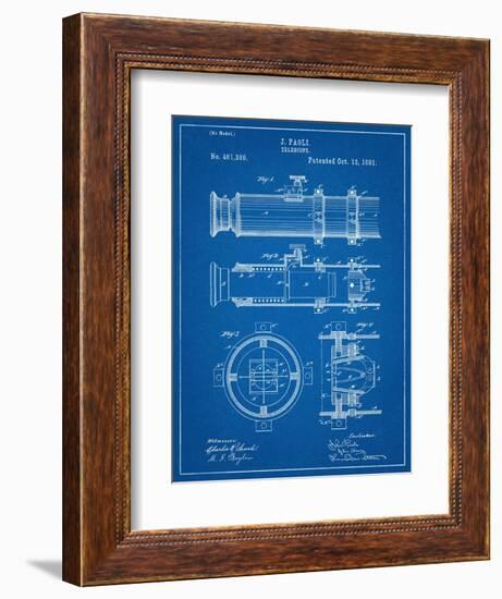 Telescope Vintage Patent 1891-null-Framed Premium Giclee Print