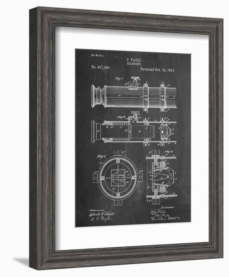 Telescope Vintage Patent 1891-null-Framed Art Print