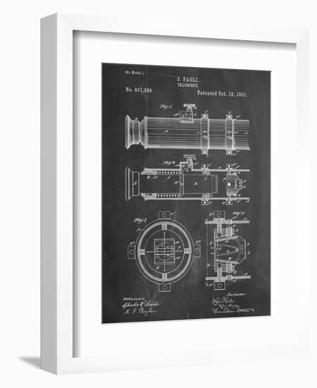 Telescope Vintage Patent 1891-null-Framed Art Print