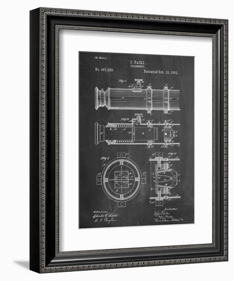 Telescope Vintage Patent 1891-null-Framed Art Print