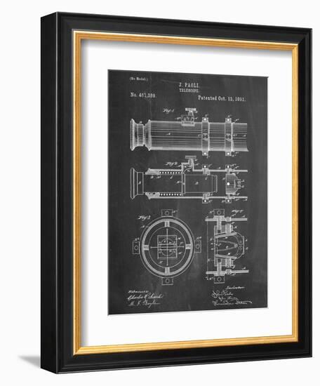 Telescope Vintage Patent 1891-null-Framed Art Print